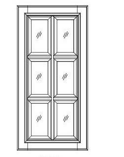 30" GLASS DOORS-TRUE DIVIDED LITERS - Fabuwood Wellington Cinnamon