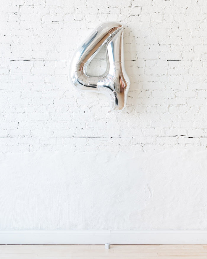 34in Silver Foil Number