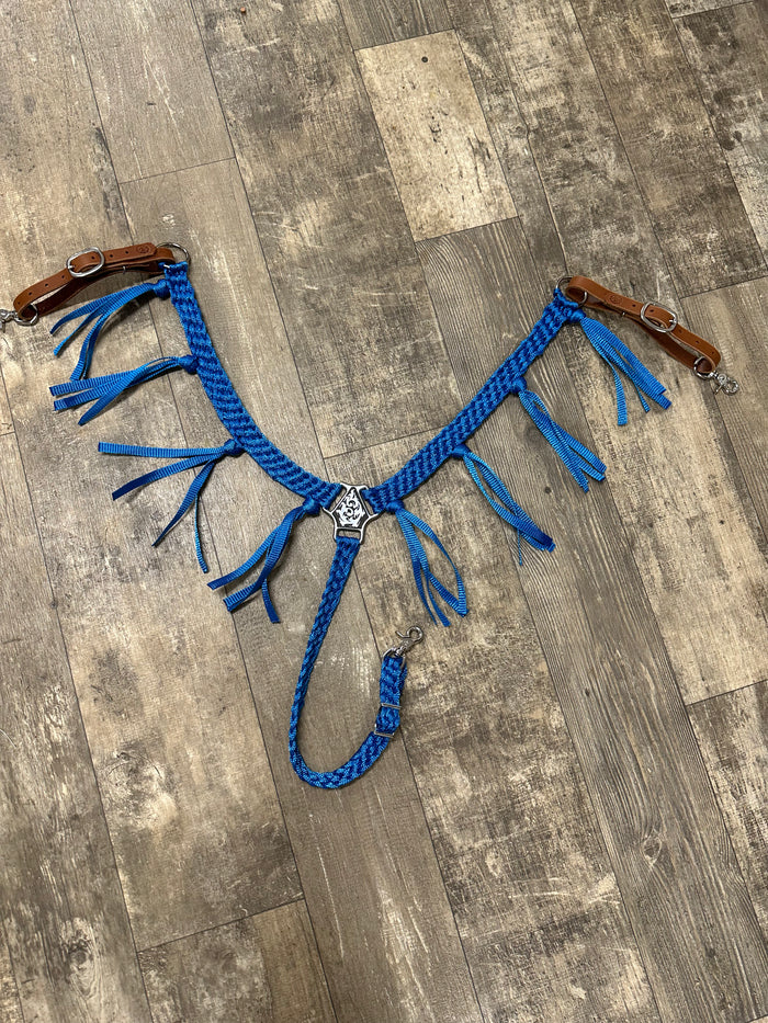 horse breast collar mule tape blue