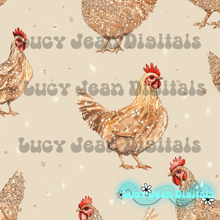 Beige Bling Chicken Seamless File