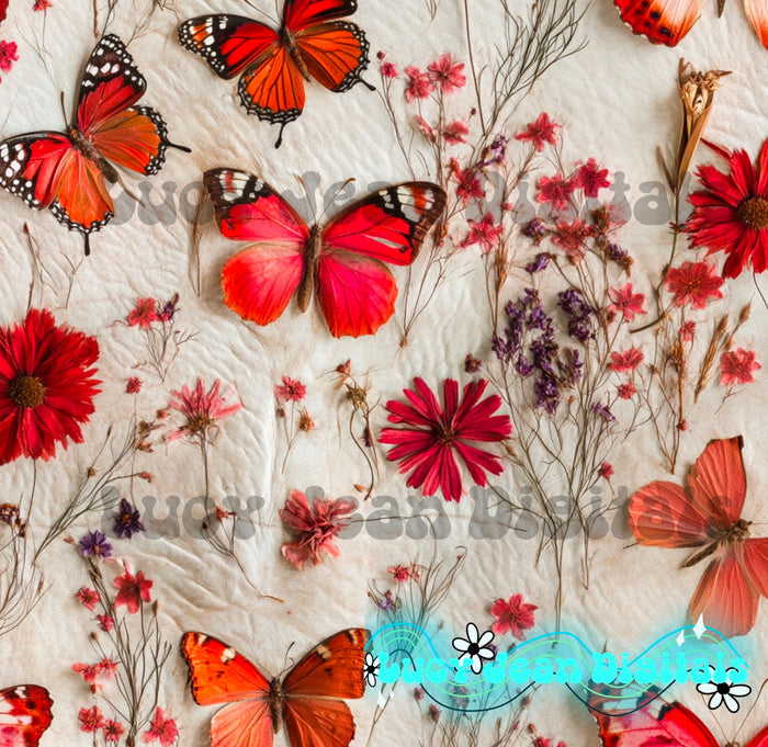 Beige Butterflies Seamless file