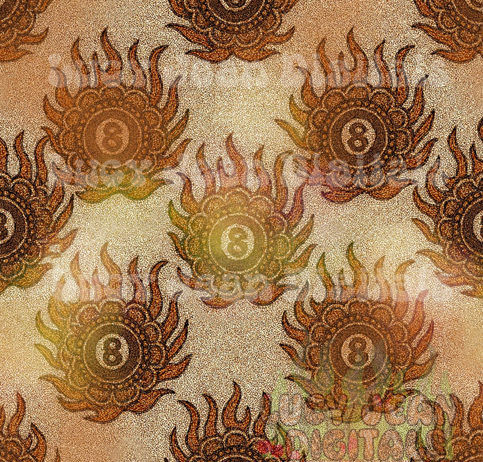 Beige vintage 8 ball flames Seamless File