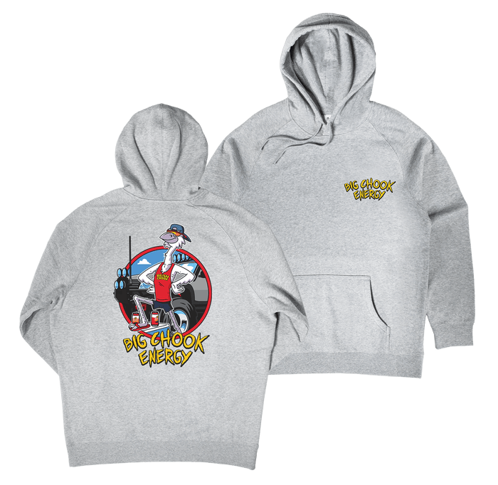 Big Chook Energy Hoodie Grey Hoodie Bush Chook