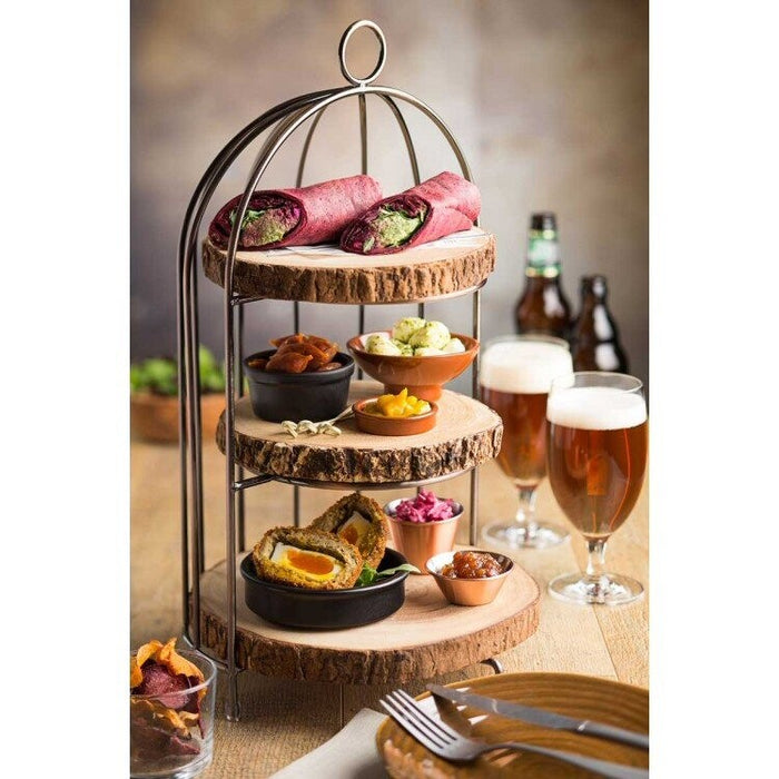 Birdcage Plate Stand Aged Copper 37cm To Hold 3 X 23Cm Plates