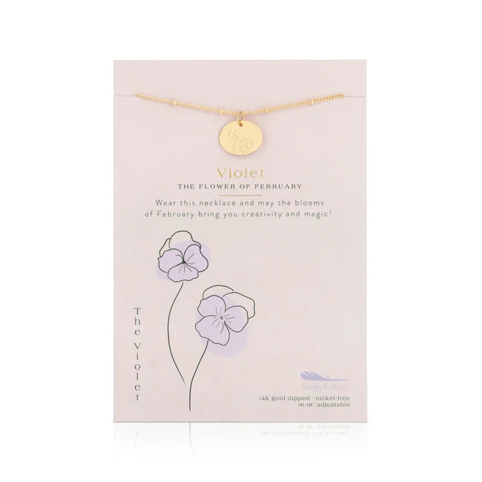 Birth Month Flower Necklace- Feb