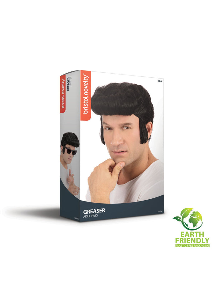 Black 50s Greaser Wig