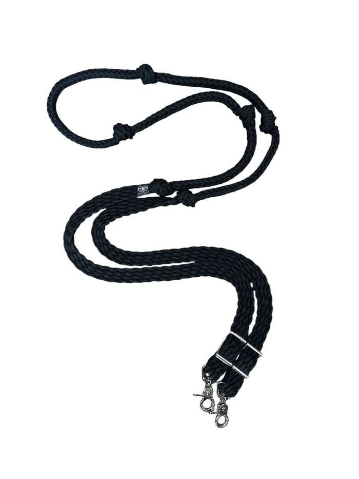 Black Barrel Reins, Round with grip knots