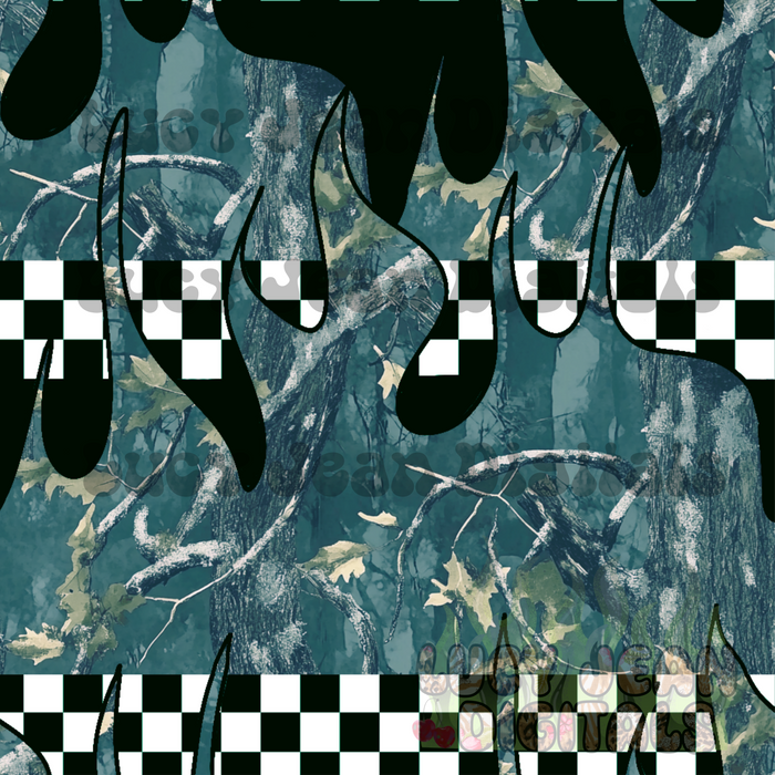 Blue camo flames Seamless File