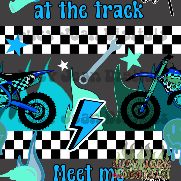 Blue meet me at the track moto Seamless File