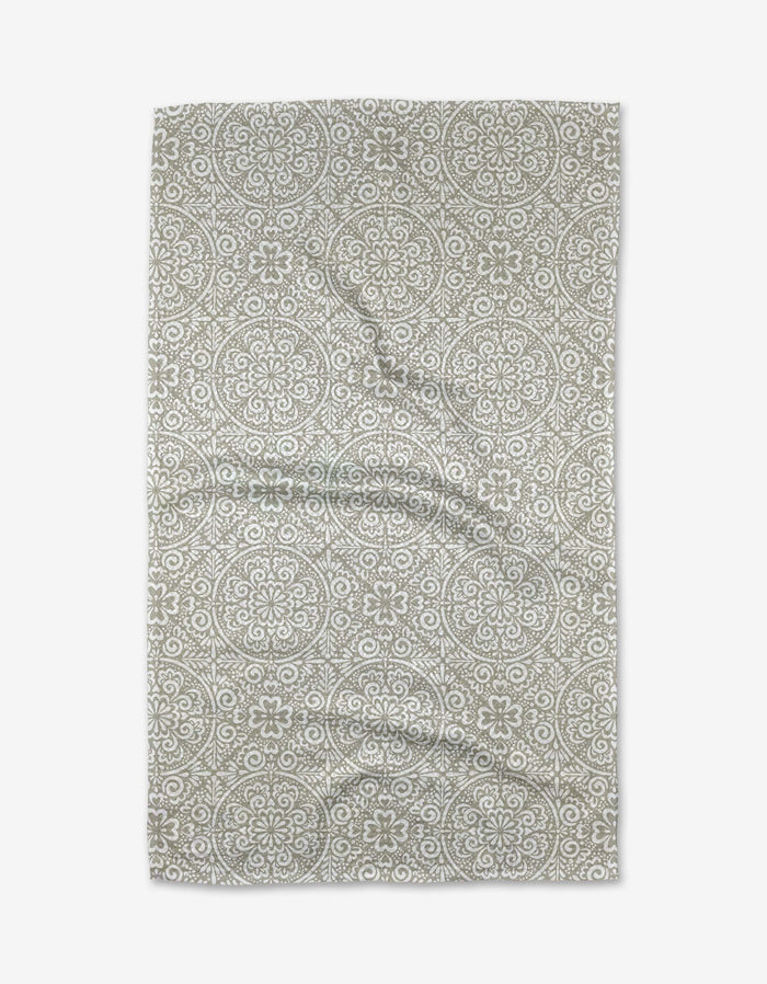 Patterned towel on a white background