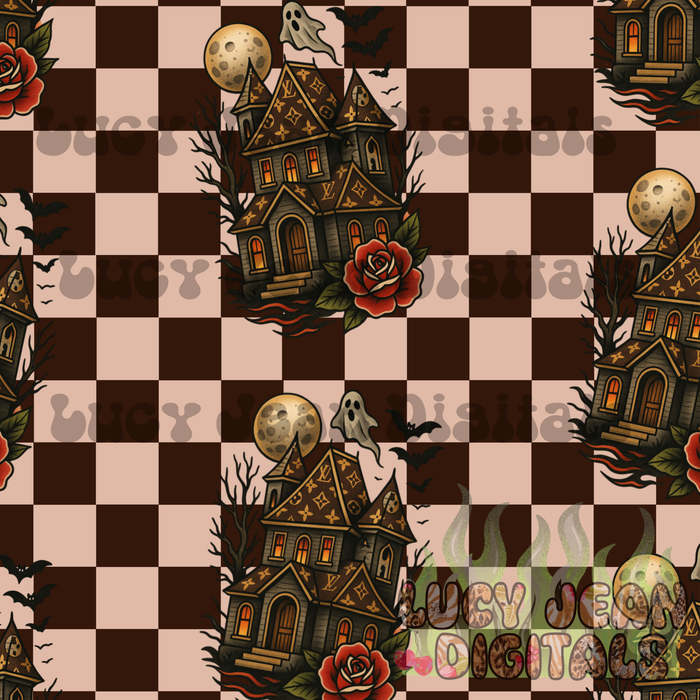 Boujee Haunted House Seamless File