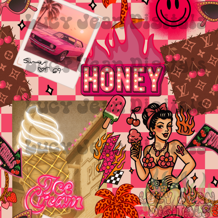 Boujee Summer Honey Pinup Seamless File