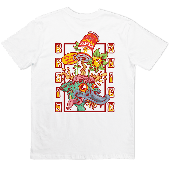 Brain Juice Tee White T-Shirt Bush Chook