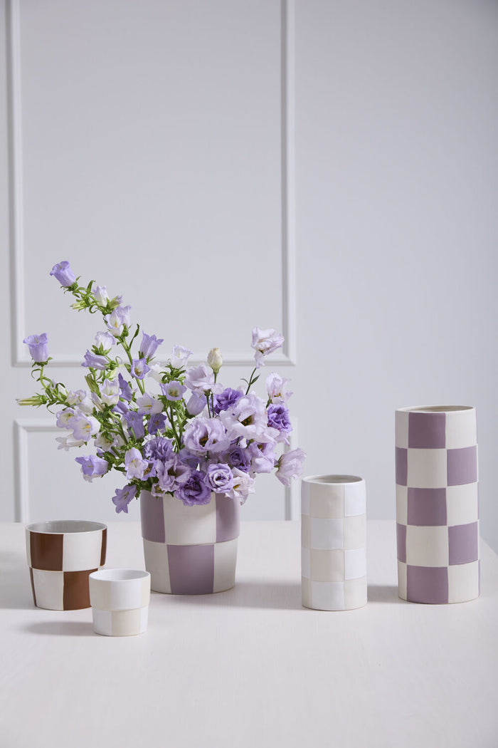 Checkerboard Pot: Purple