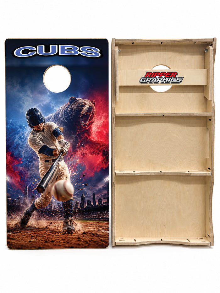 Chicago Cubs Baseball Inspired Cornhole Design