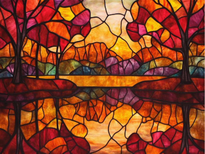 Colorful Foliage Mirror Image
