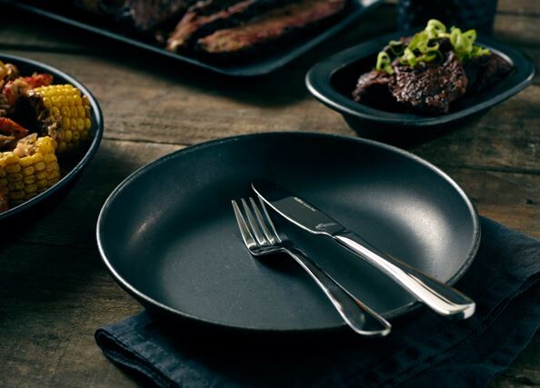 Coupe Plate Vintage Steel Black 20cm x 3.3cm (Box Of 12)