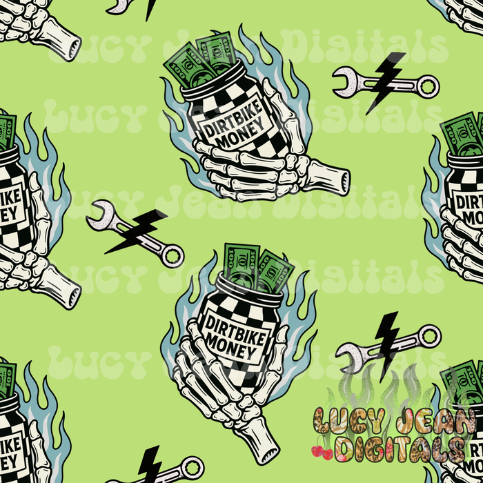 Dirtbike money green Seamless File