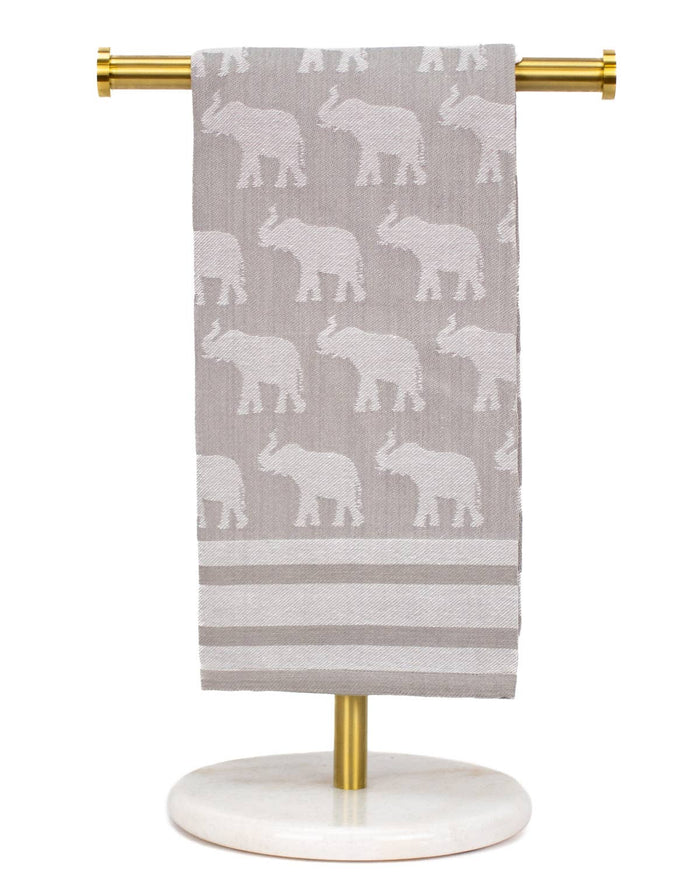 Elephant Jacquard Hand Towel Gray 20x28