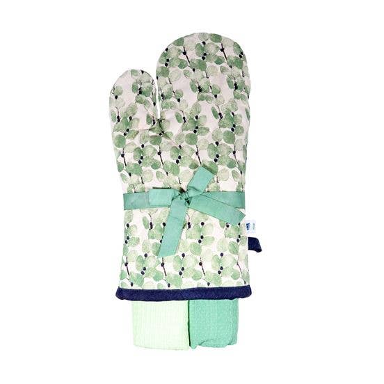 Eucalyptus Design Oven Mitt and Towel Set