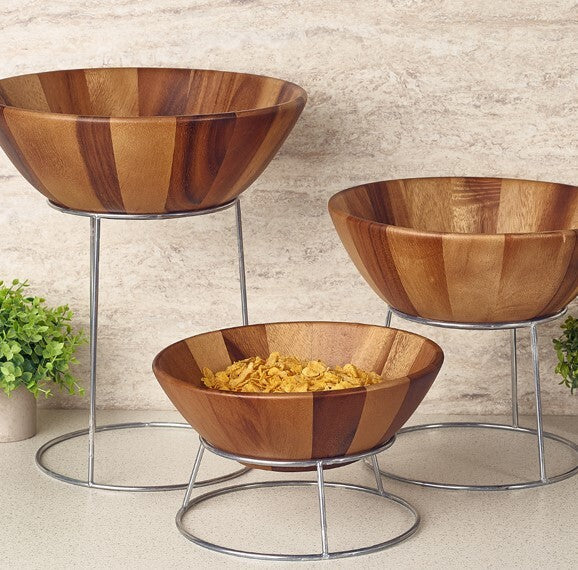 Genware Acacia Wood Bowl 30cm x 10cm