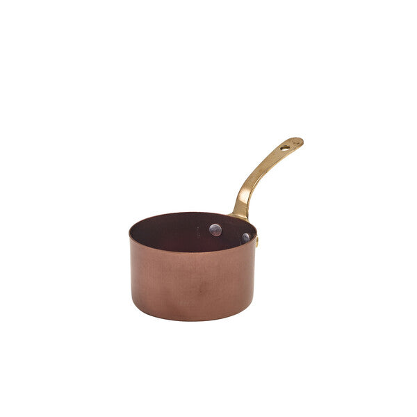Genware Copper Vintage Steel Mini Sauce Pan 9 x 5.25cm (Box Of 6)