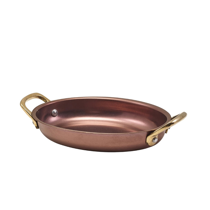 Genware Copper Vintage Steel Oval Dish 16.5 x 12.5cm (Box Of 6)