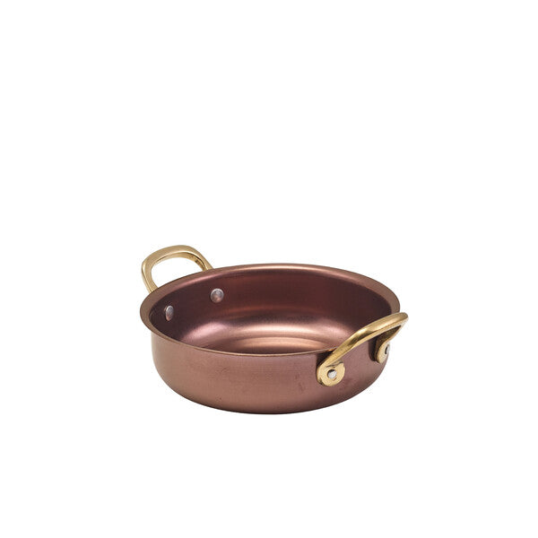 Genware Copper Vintage Steel Round Dish 13.5 x 3.75cm (Box Of 6)