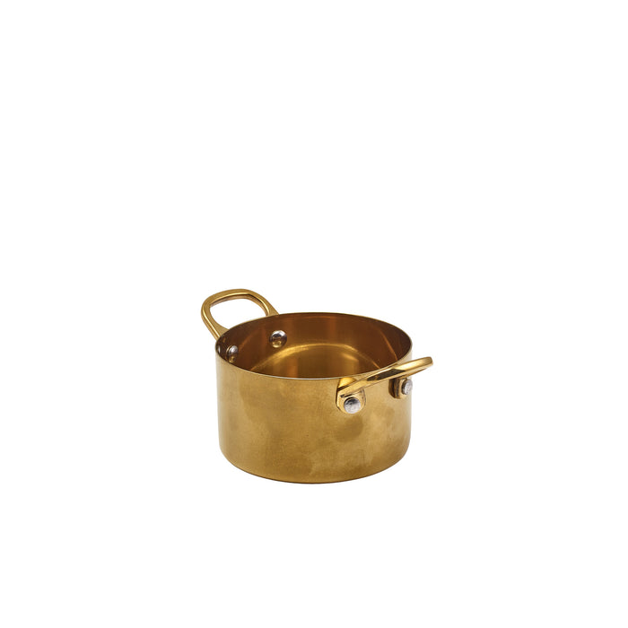 Genware Gold Vintage Steel Mini Casserole Dish 9 x 5.25cm (Box Of 6)
