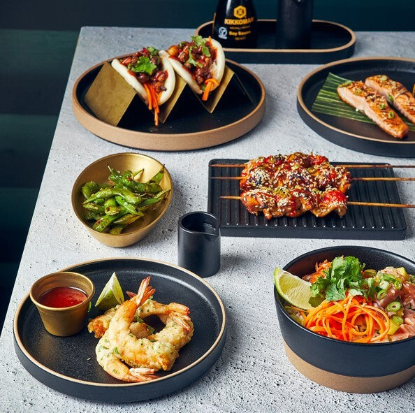 Genware Kava Black Stoneware Presentation Plate 20cm (Box Of 6)