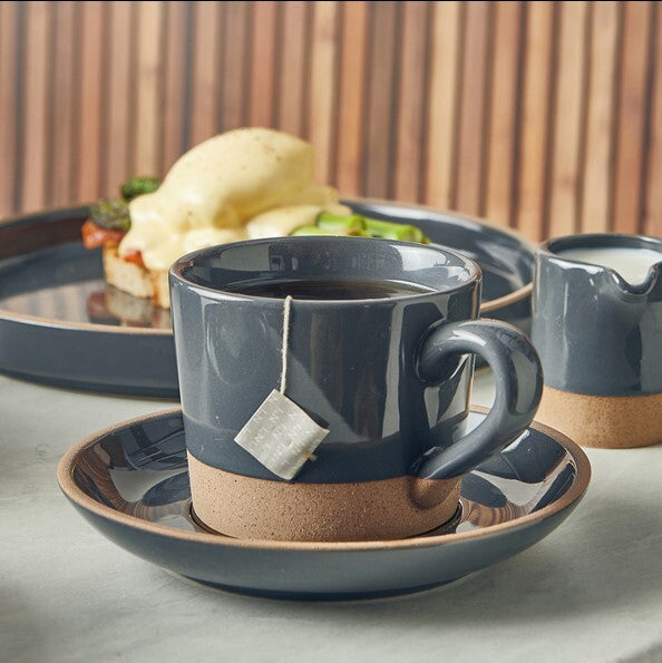 Genware Kava Dark Grey Stoneware Coffee Cup 34cl/ 12oz (Box Of 6)