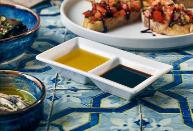 Genware Porcelain Double Dipping Dish 15cm x 8cm (Box Of 6)