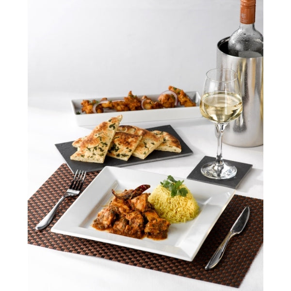 Genware Porcelain Rectangular Dish Holder 28cm X 8cm (Box Of 6)