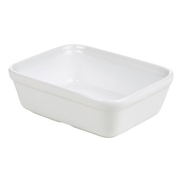 Genware Porcelain Rectangular Pie Dish 15.5cm x 11.5cm (Box Of 12)