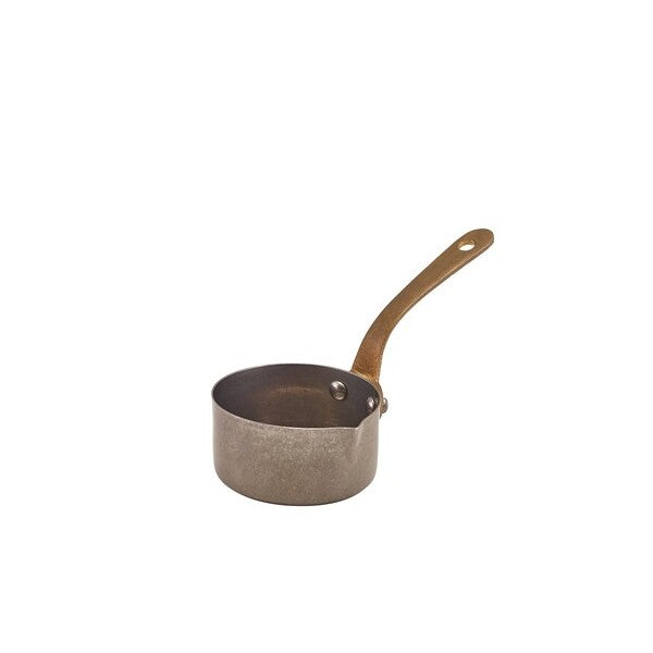 Genware Vintage Steel Mini Sauce Pan With Lip 7 x 3.75cm (Box Of 6)