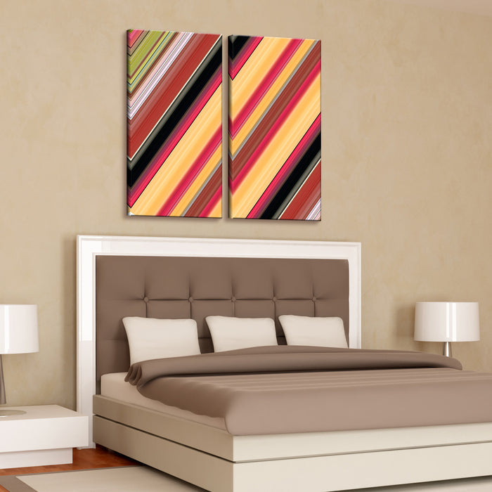 Geometric Study No. 8' 2 Piece Wrapped Canvas Wall Art Set