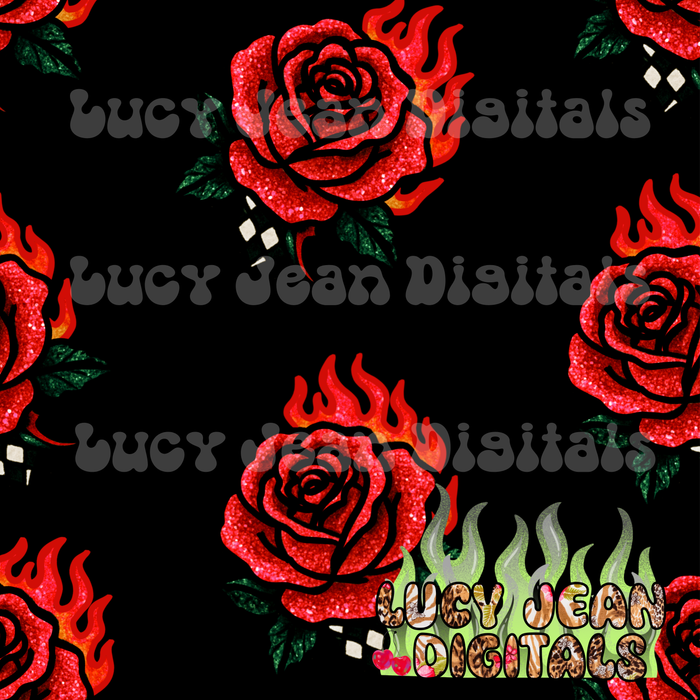Glitter Orange Rose Seamless File