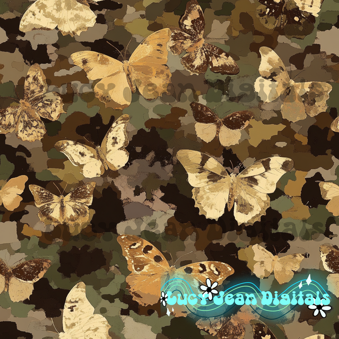 Green Camo moths seamless file