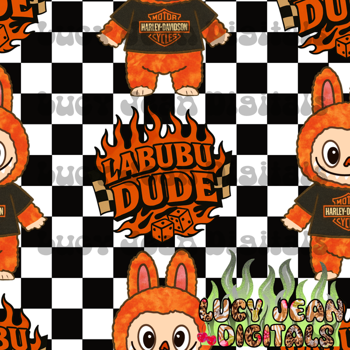 HD Motorcycle Labubu Dude Seamless File