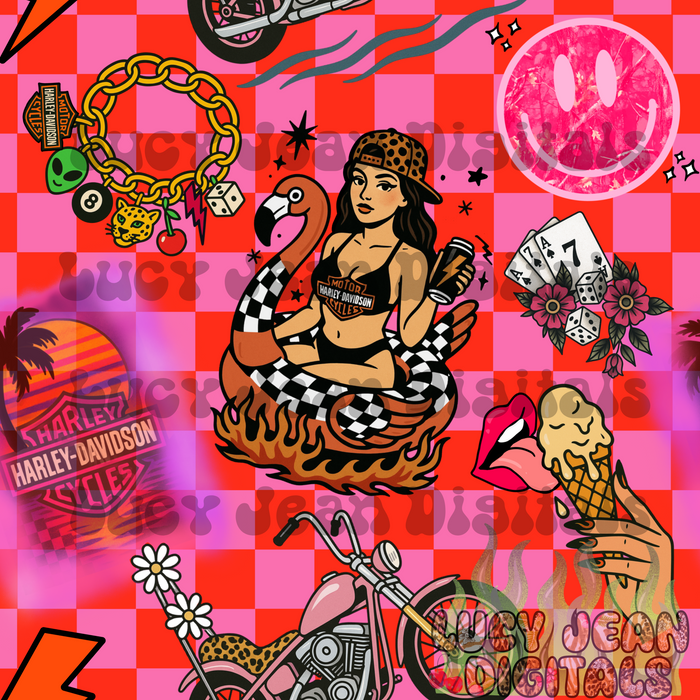 Hd Motorcycle Pool party Seamless File