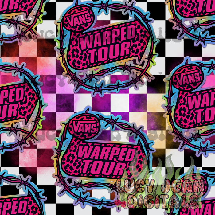 Holographic Barbed Wire Band Tour Seamless File