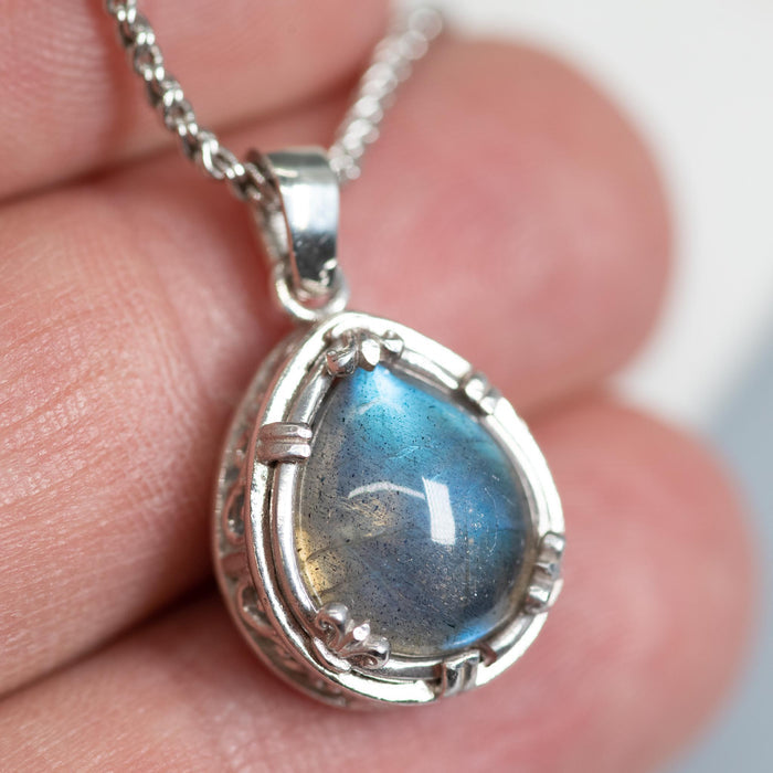 Labradorite Teardrop Doublet Necklace