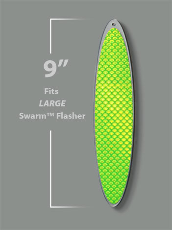 wigglefin swarm flasher system 9" large blade chartreuse