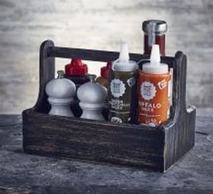 Large Wooden Table Caddy 25 X 15.3 X 17.9cm