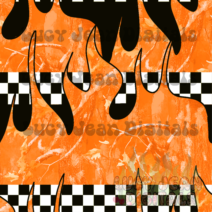 Light orange camo flames Seamless File