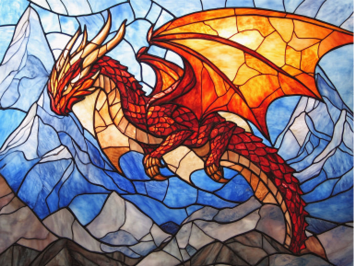 Majestic Dragon Soaring Over Snow-Capped Mountains