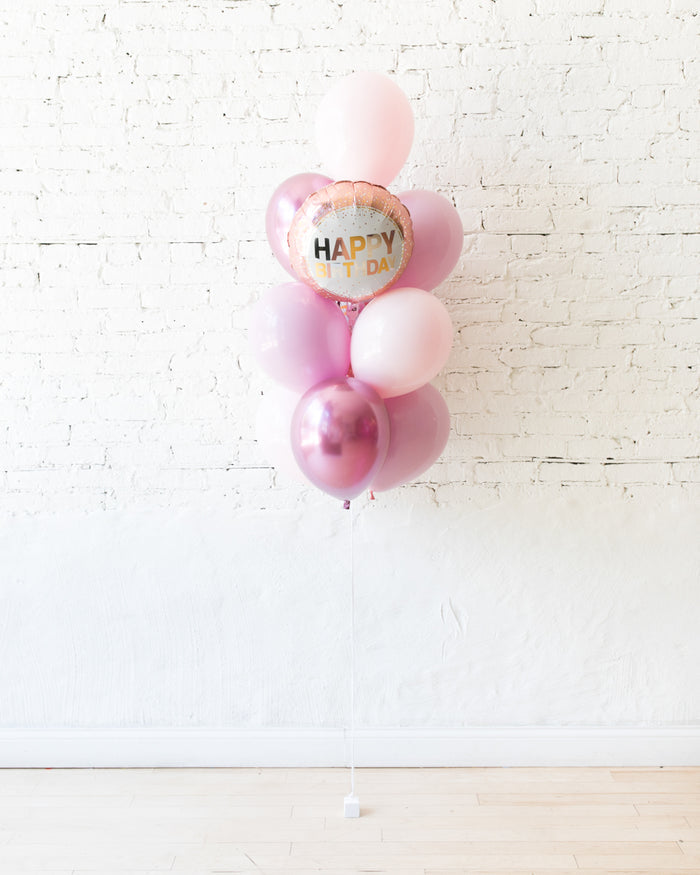 Modern Mauve - Happy Birthday Foil and 11in Balloons - bouquet of 10
