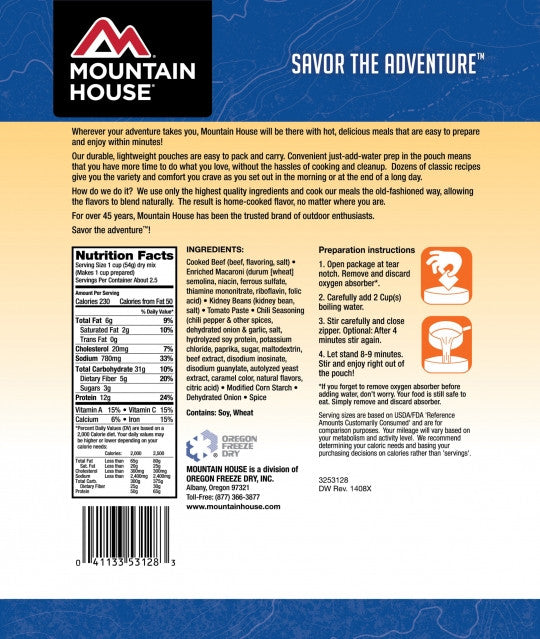 Mountain House Chili Mac with Beef - Pouch