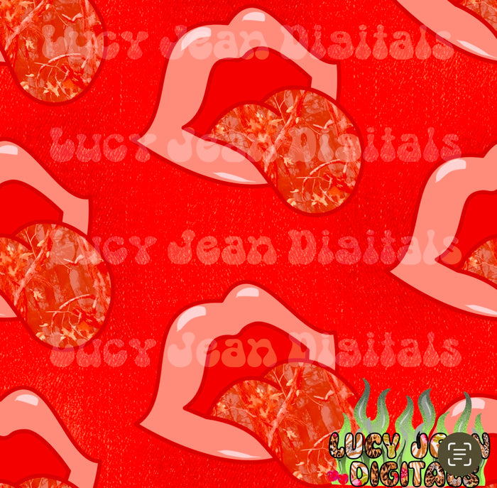 Orange Camo Lips Denim Seamless File
