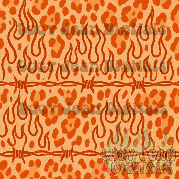 Orange Cheetah Barbed Wire Seamless File